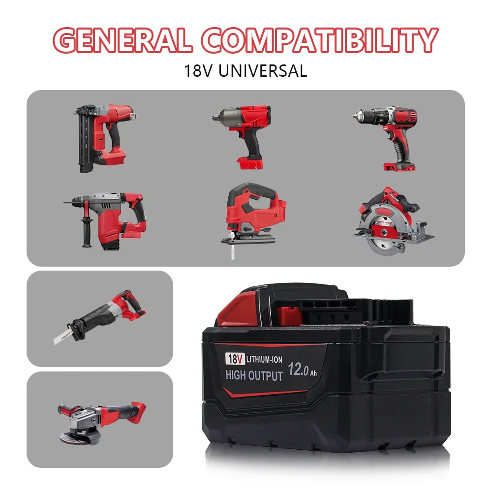 M18 Replacement Battery Compatible With Milwaukee Power Tools