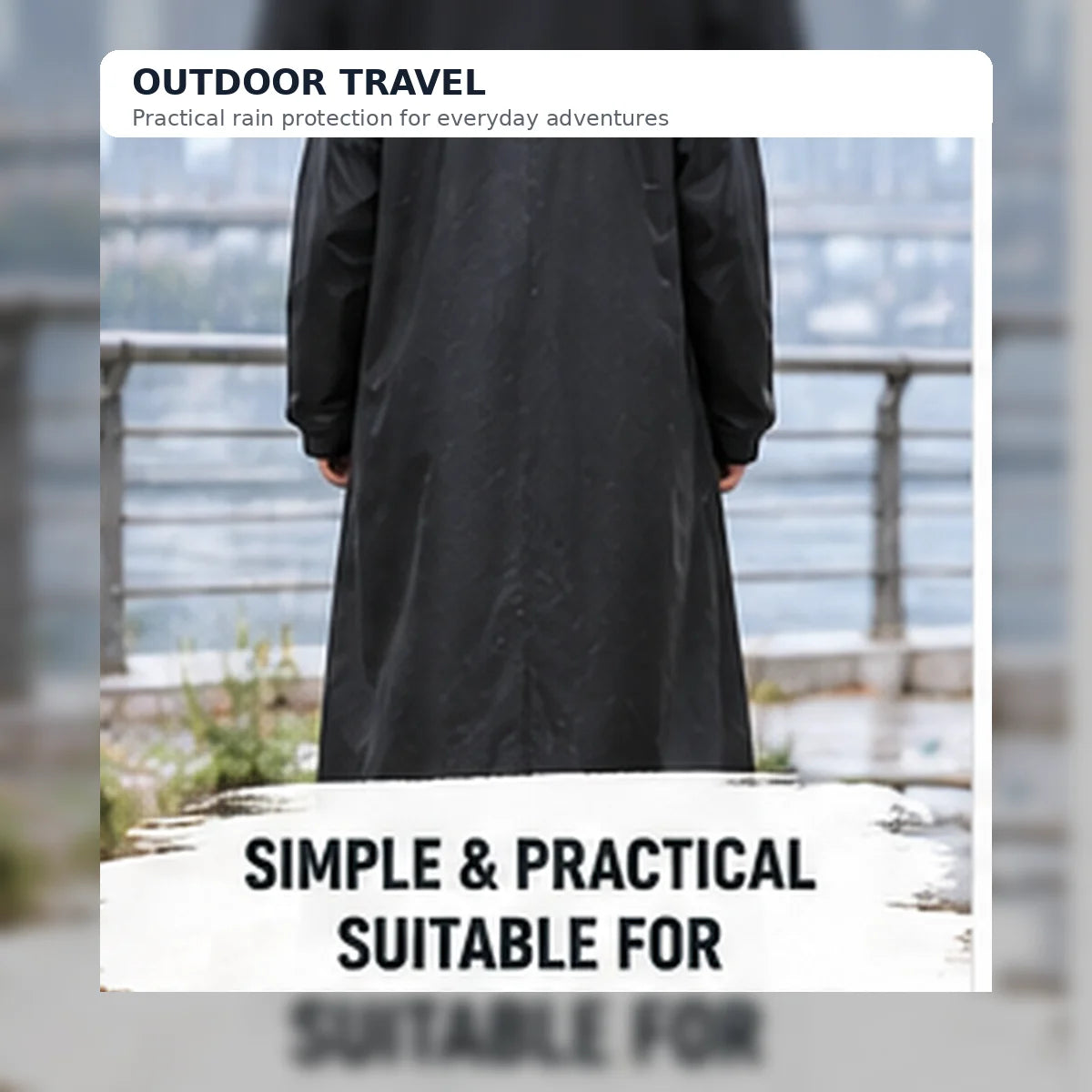 Heavy Duty Waterproof Raincoat with Hood for Men Women Hiking
