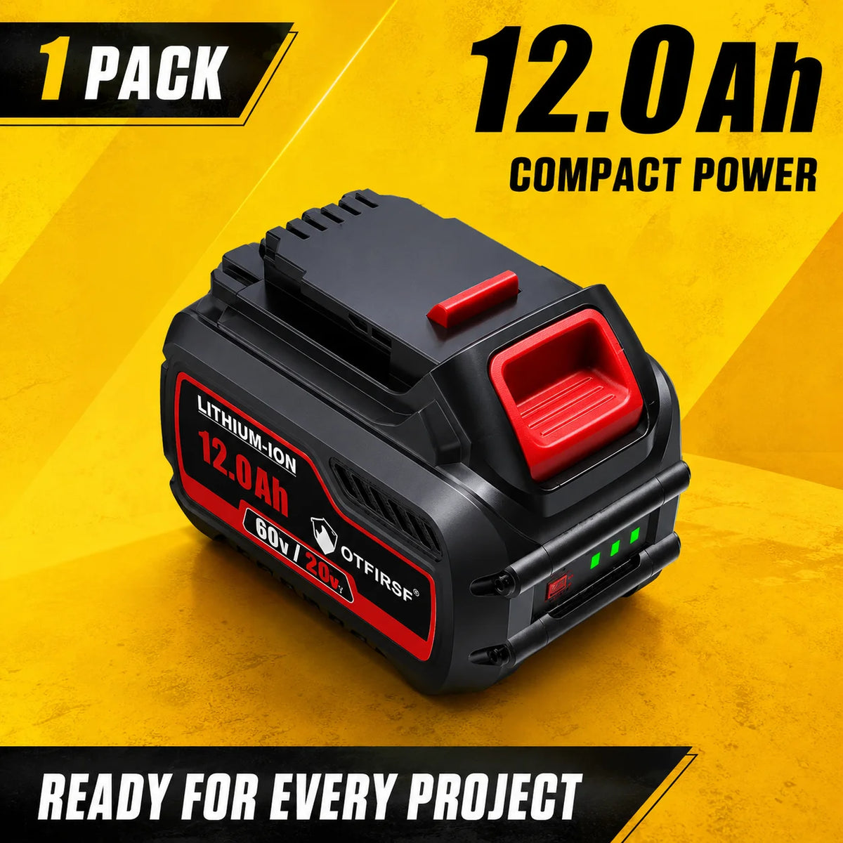OTFIRSF 20V 12Ah Lithium Ion Battery For DeWalt DCB609