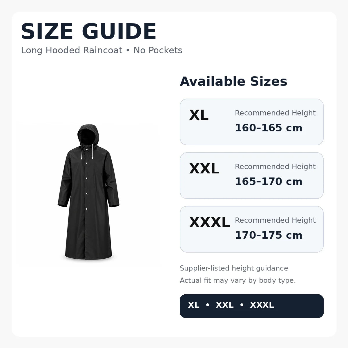 Heavy Duty Waterproof Raincoat with Hood for Men Women Hiking