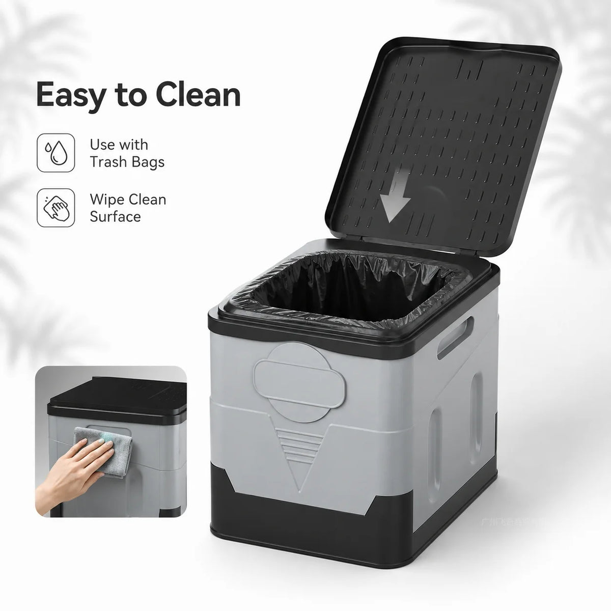 Foldable Portable Car Toilet With Lid And Storage Footstool
