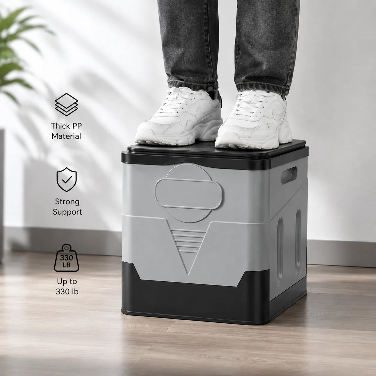 Foldable Portable Car Toilet With Lid And Storage Footstool