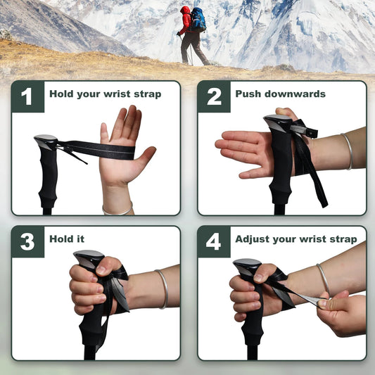 Ultralight Aluminum Folding Trekking Poles For Outdoor Hiking And Walking