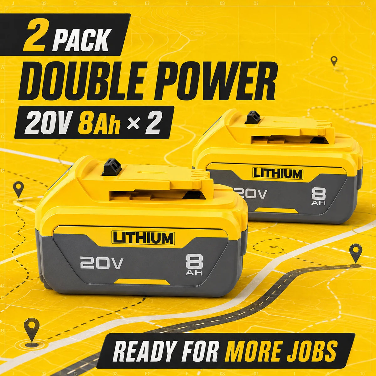 OTFIRSF 20V 12Ah Lithium Ion Battery For DeWalt DCB609