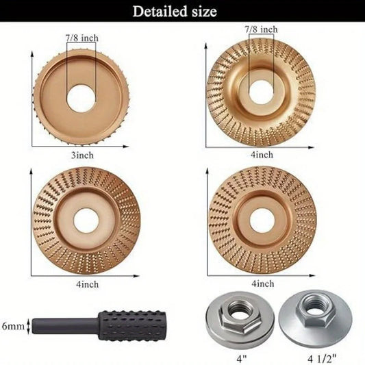 Carbide Wood Carving Discs And Rotary Burr Set For Grinder