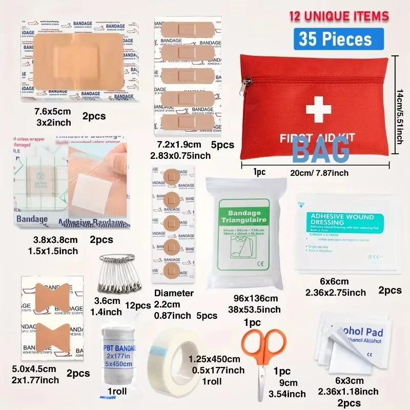 70-Piece Portable First Aid Kit for Travel and Camping