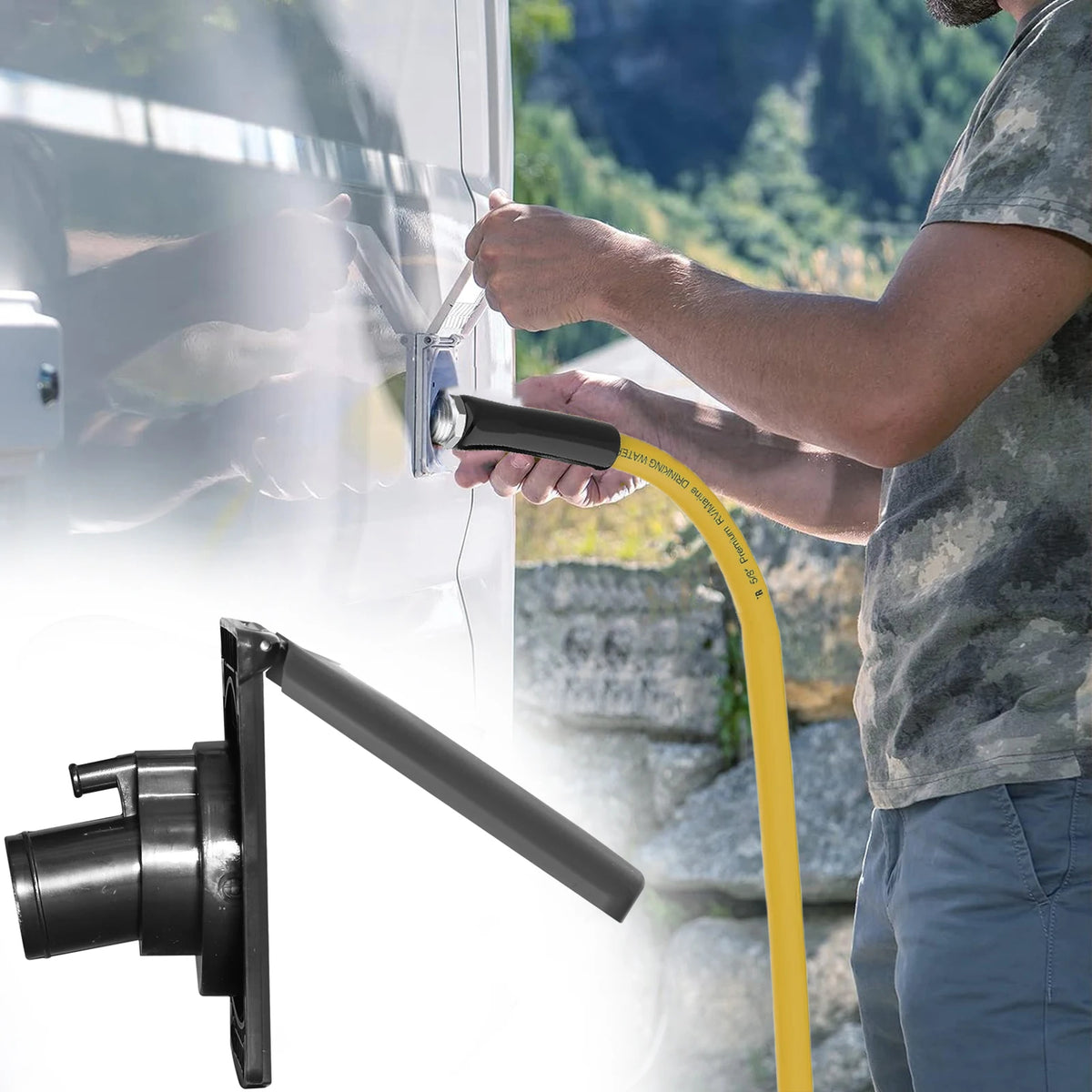 HWHongRV RV Fresh Water Inlet With Bayonet Style Cover