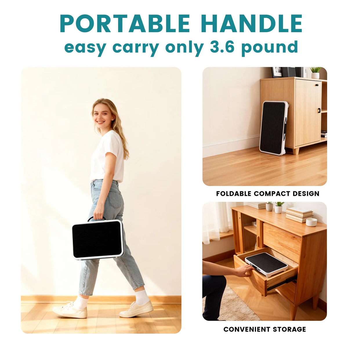 JHK Foldable Step Ladder With Carry Handle Non Slip Platform