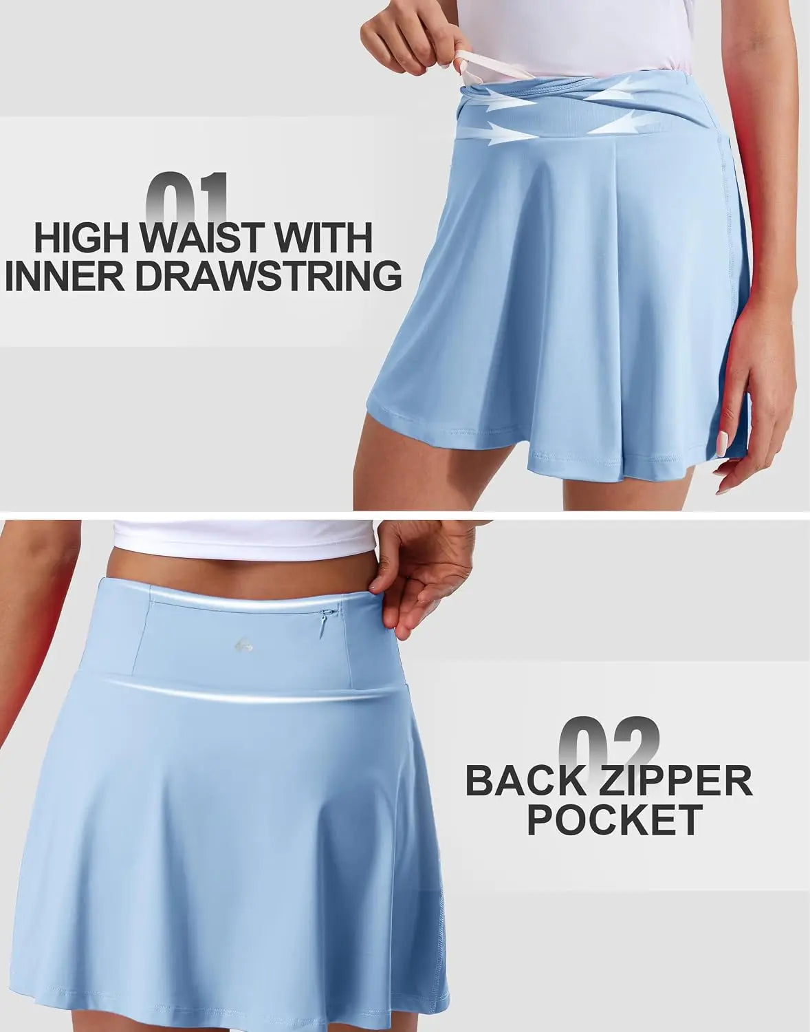 Pioneer Camp Women's High Waisted Tennis Skort With Pockets