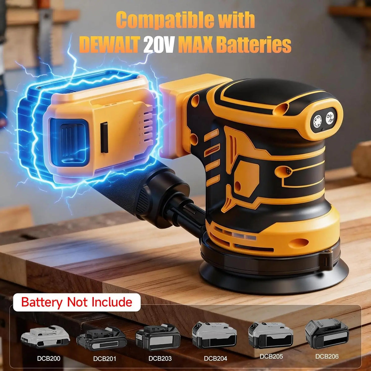 Cordless Brushless Orbital Sander With Variable Speeds And Dust Bag