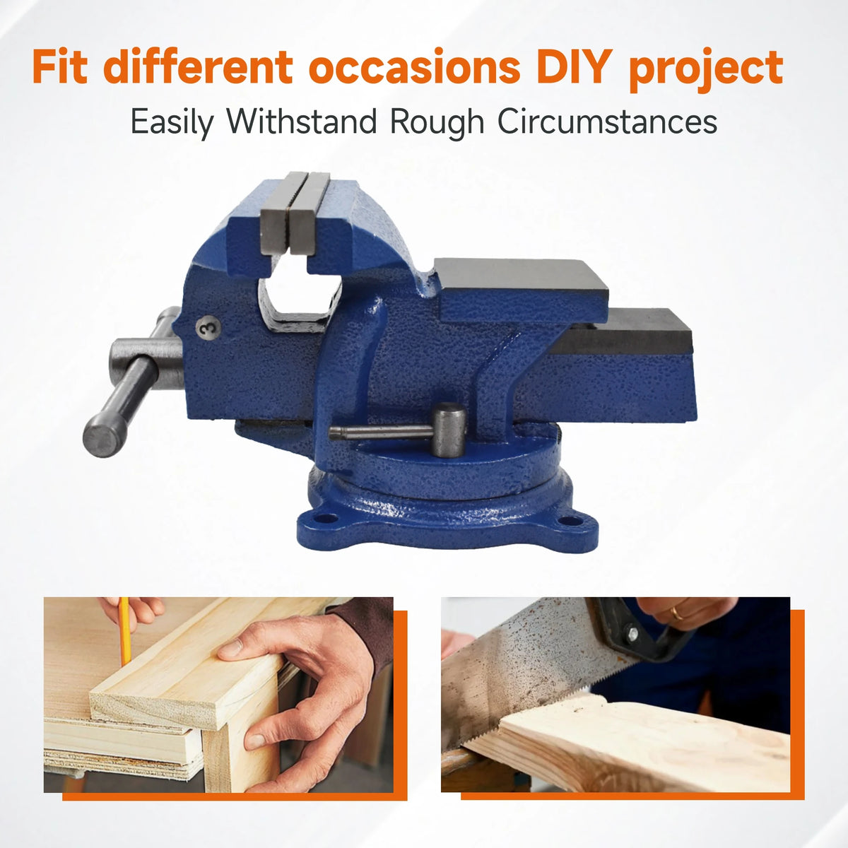 Industrial Swivel Bench Vise With Anvil And Tabletop Clamp