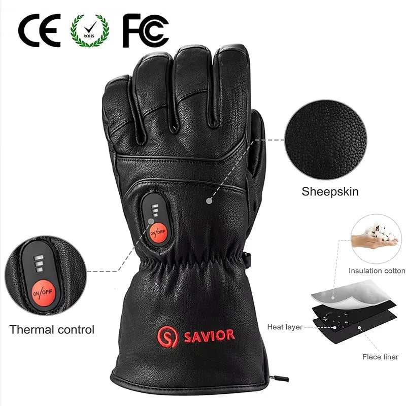 Savior Heat Electric Gloves Winter Outdoor Waterproof Rechargeable Warm