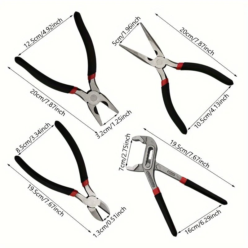 4 Piece Professional Chrome Vanadium Wire Stripping Crimping Pliers