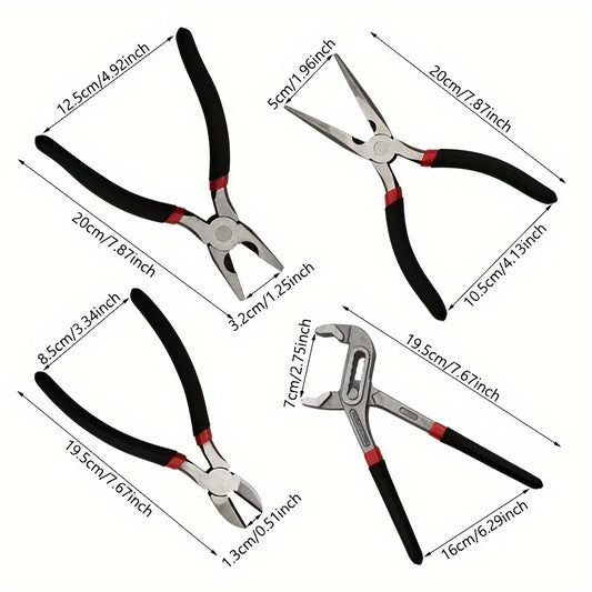 4 Piece Professional Chrome Vanadium Wire Stripping Crimping Pliers