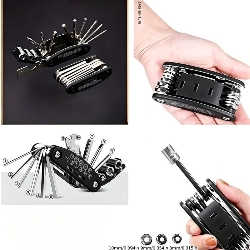 16 In 1 Professional Socket Wrench Set Stainless Steel