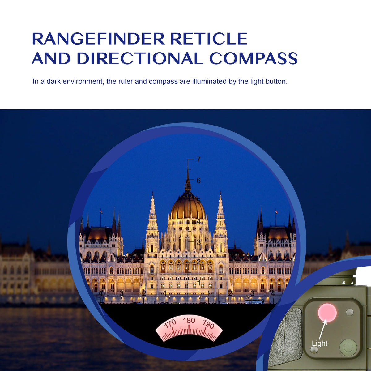 Marine Binoculars Featuring Rangefinder And Compass BAK4 Prisms Waterproof