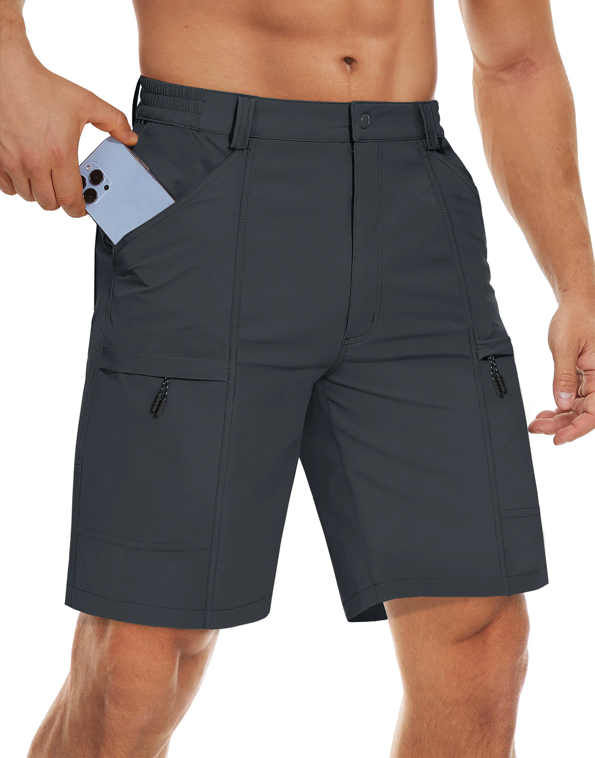 Men's Waterproof Cargo Shorts Quick Dry Multi Pocket Hiking