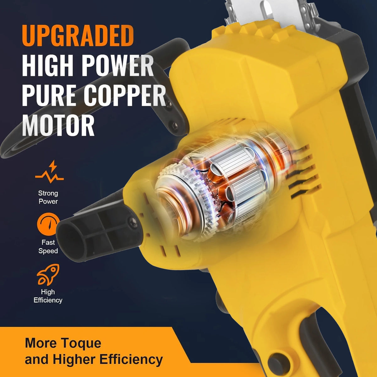 Tegatok Brushless Cordless Electric Chainsaw With Dual Batteries Included