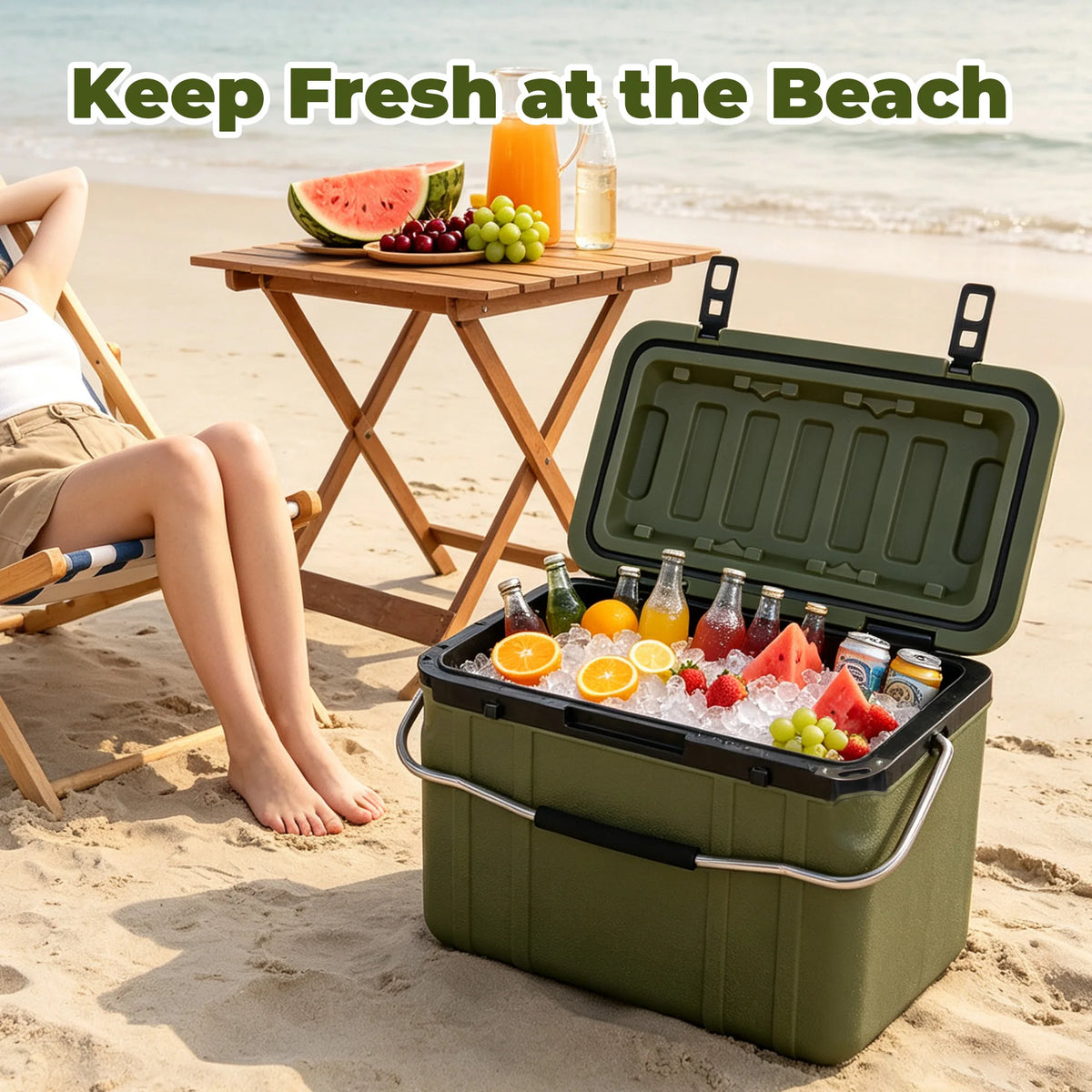 Heavy Duty Hard Shell Insulated Cooler With Superior Ice Retention