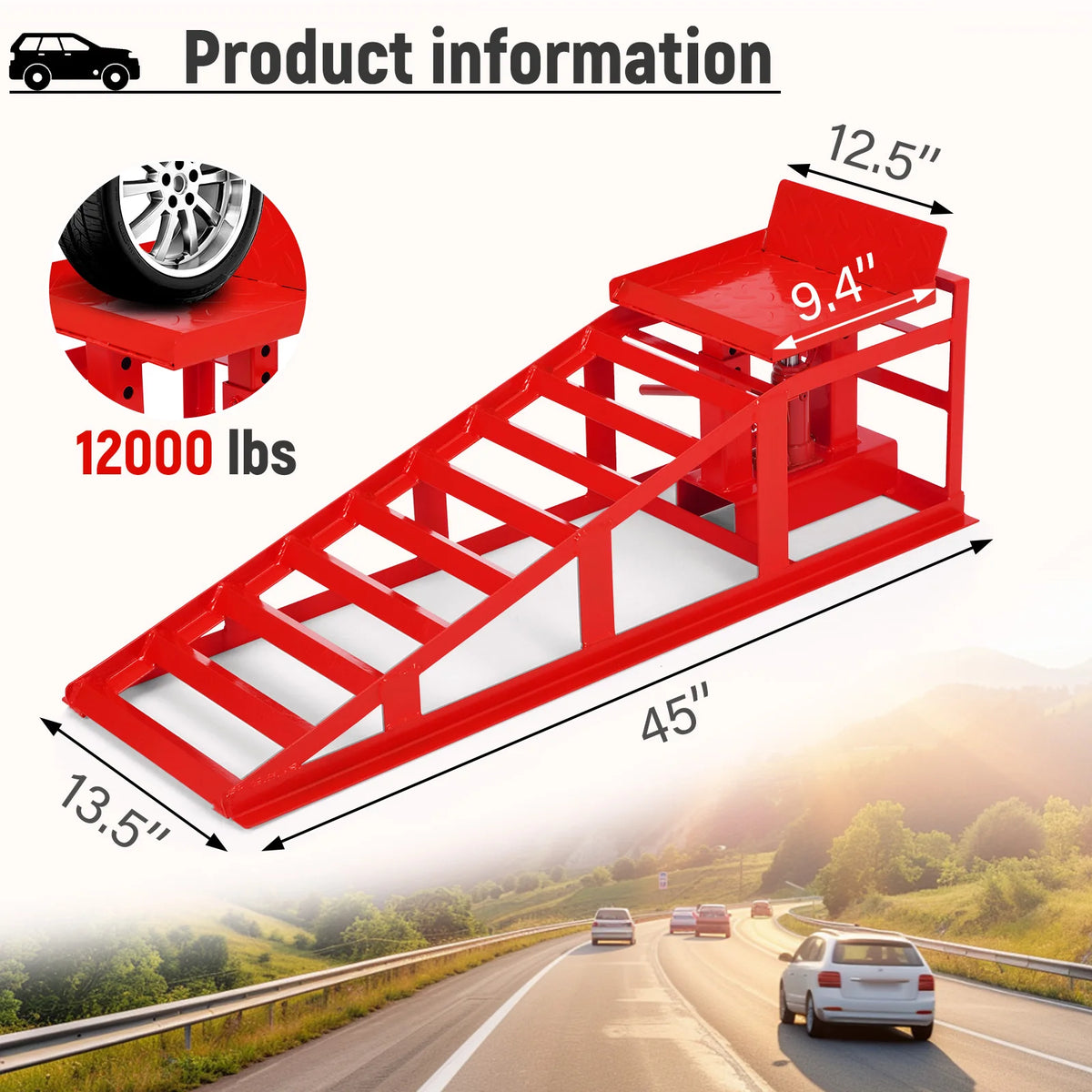 Garvee Heavy Duty Hydraulic Car Ramps For Vehicles Garage Repair