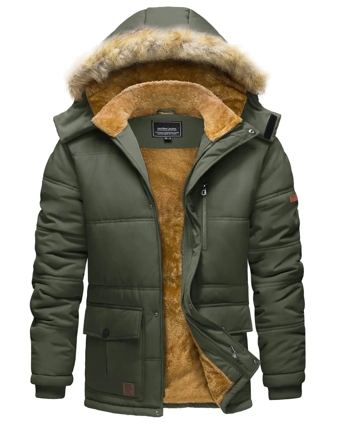 Cavva Mens Winter Parka Jacket With Removable Fleece Hood