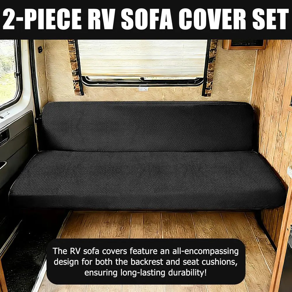 2 Piece RV Jackknife Sofa Bed Stretch Slipcover Set