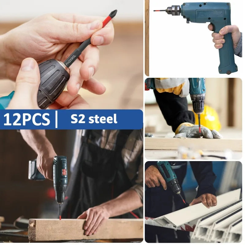 Professional 12 Piece Magnetic Alloy Steel Screwdriver Bit Set Kit