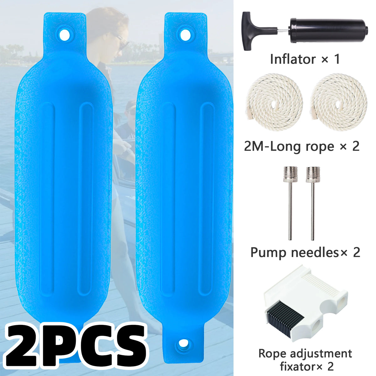 Vancus Inflatable Boat Fenders For Docking With Ropes And Pump