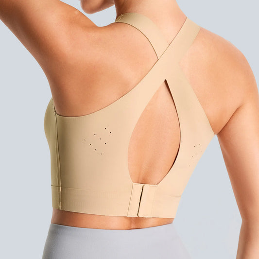 The Gym People Womens Seamless Cross Back Padded Sports Bra
