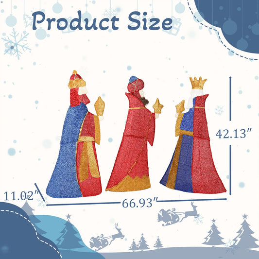 Set Of 3 Lighted Three Wise Men Christmas Yard Decorations