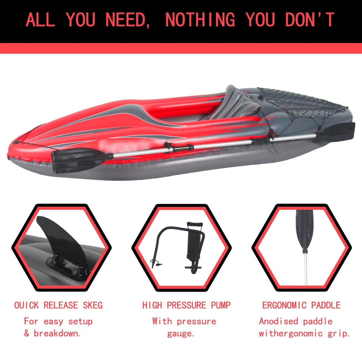 HHSJZWCY Inflatable Adult Fishing Kayak With Pump And Paddles