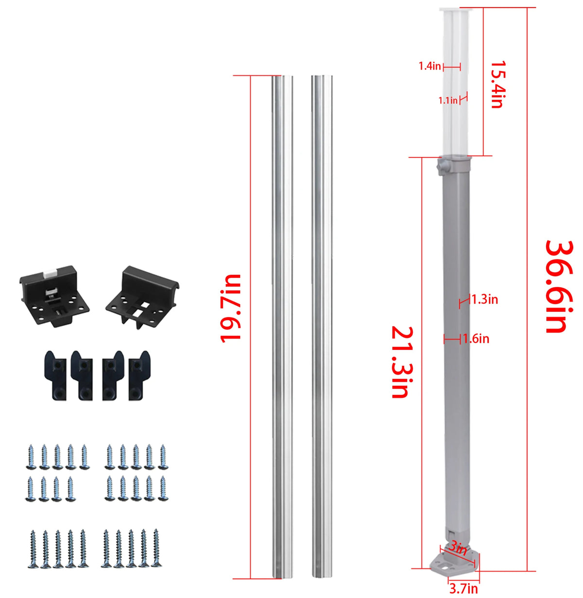 54CM-93cm Camper Folding Telescopic Table Legs with Two 50cm Crossbars, Adjustable Table Legs Telescoping Legs RV Table Legs