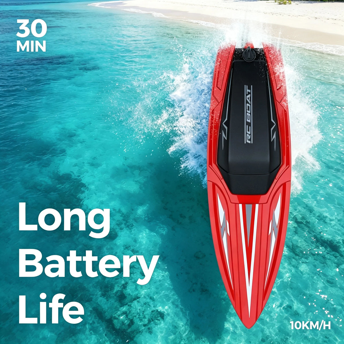 Conusea RC Speedboat Remote Control Electric Rechargeable Toy Boat