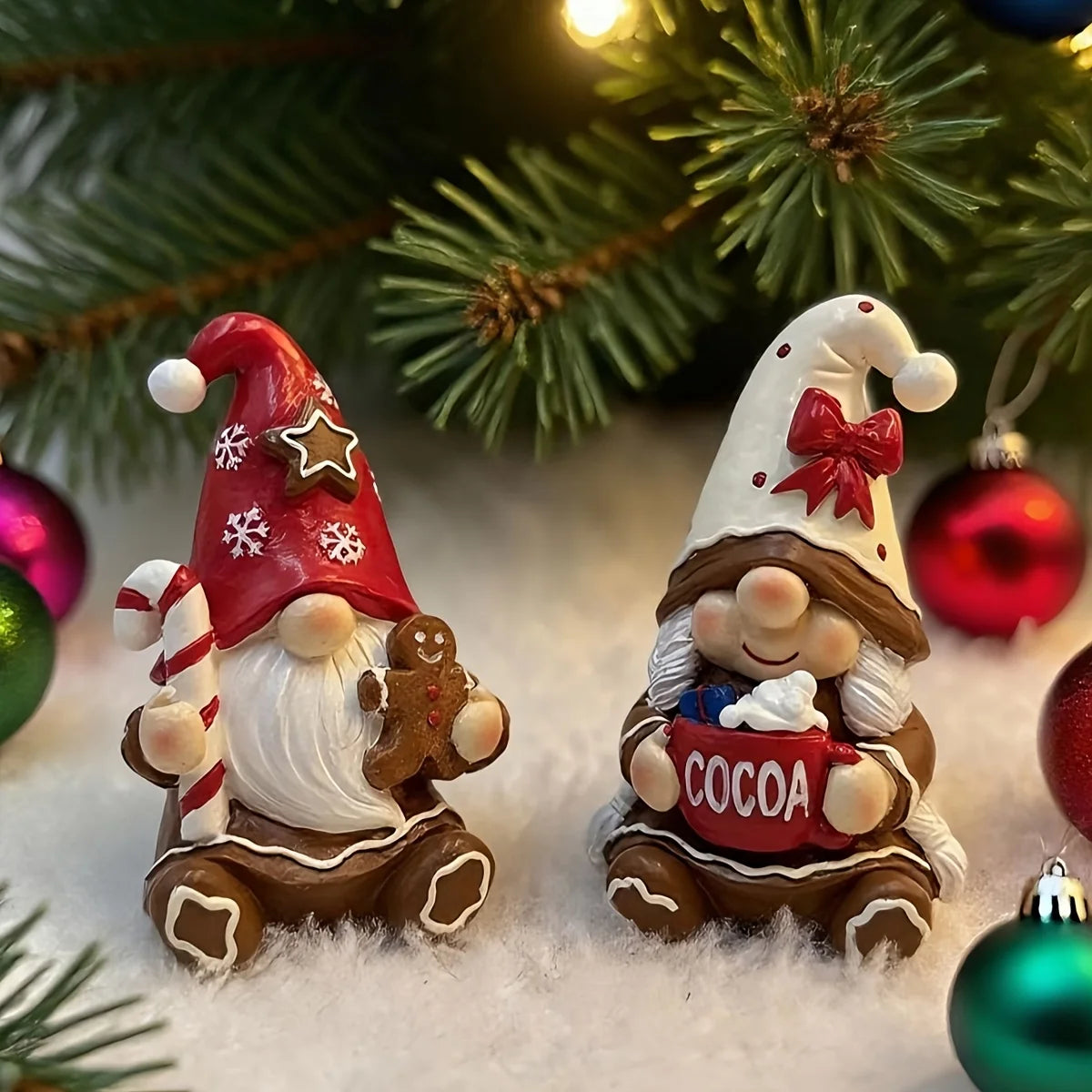 Christmas Resin Gingerbread Gnome Figurine Home Decor Ornament