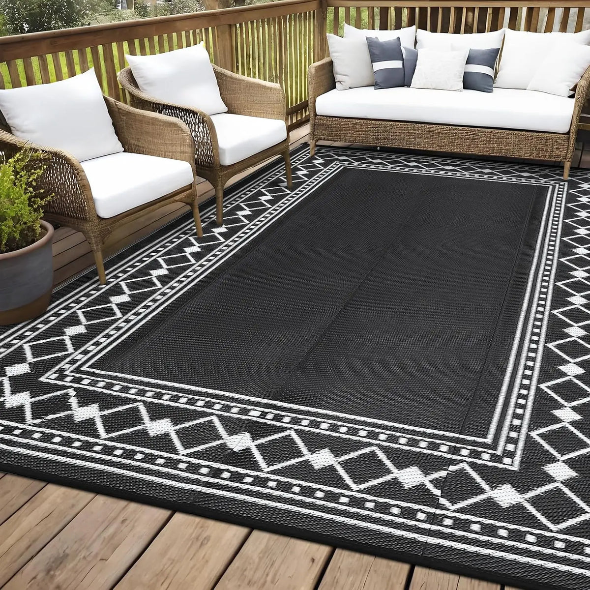 Twister Waterproof Reversible Outdoor Patio Rug For Deck