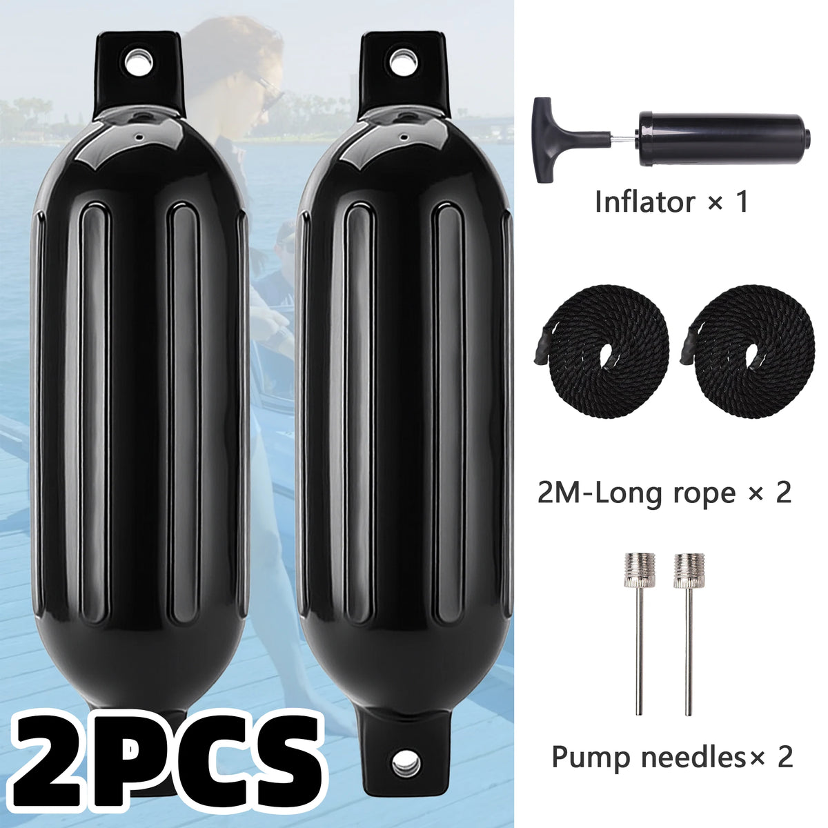 Vancus Inflatable Boat Fenders For Docking With Ropes And Pump