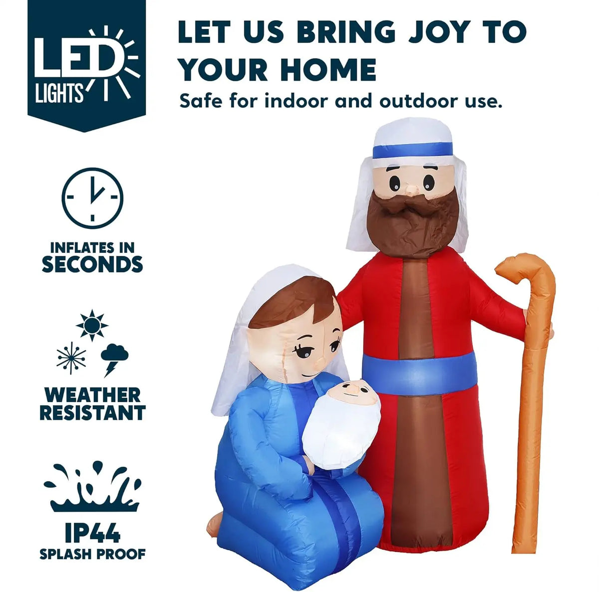 Joyfy Christmas Inflatable Jesus Family Nativity Decoration