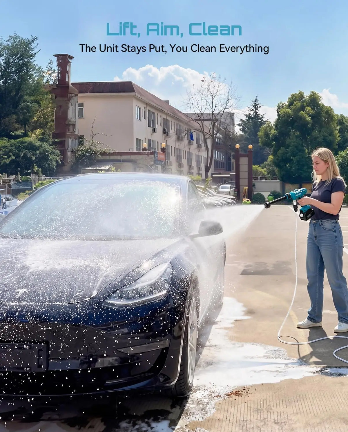 Seesii Cordless Electric Pressure Washer With Rechargeable Battery