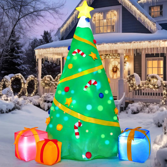 Joyfy Lighted Inflatable Christmas Tree With Built In Projection Decor