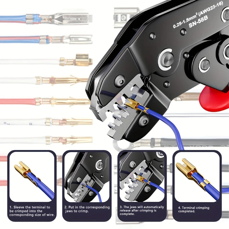 Clamplus Professional Ratchet Wire Crimping Pliers Manual Tool
