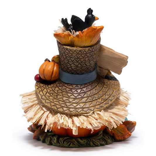 Hodao Resin Thanksgiving Scarecrow Figurine With Give Thanks Sign