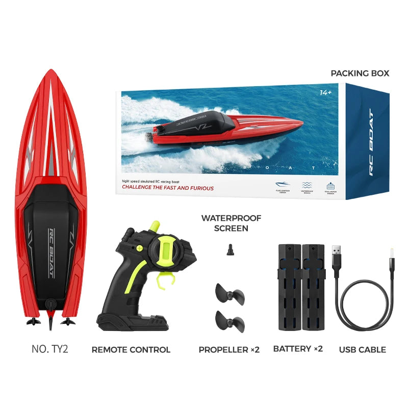 Conusea RC Speedboat Remote Control Electric Rechargeable Toy Boat