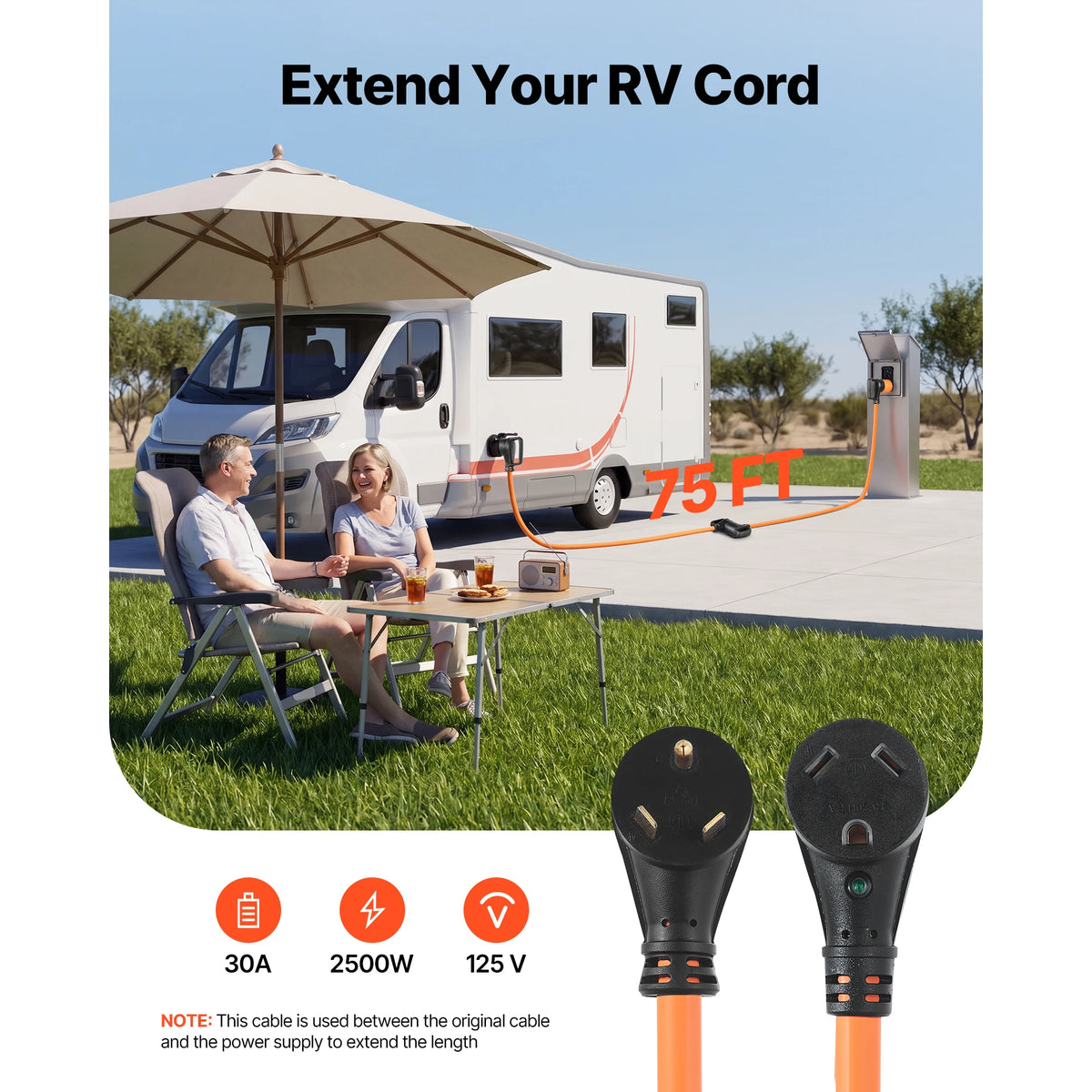 SucceBuy RV Extension Cord With Integrated Power Indicator