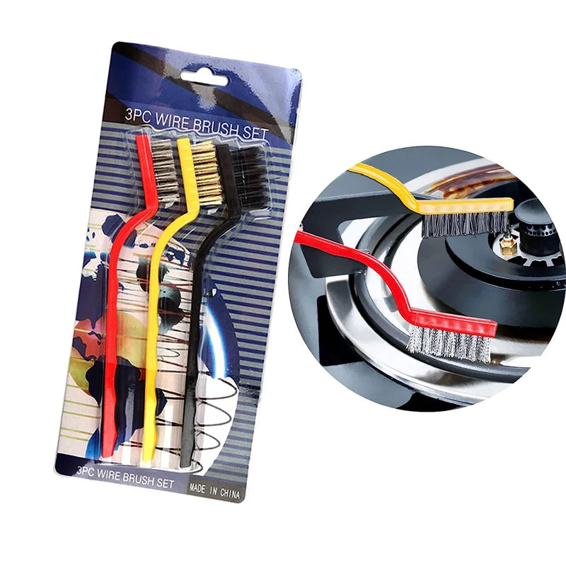 Nylon And Steel Wire Long Handle Kitchen Cleaning Brush Set