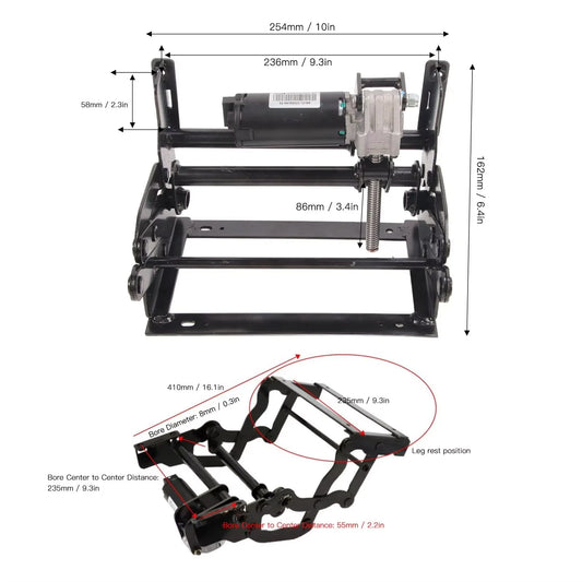 12V Electric Adjustable Seat Leg Rest Actuator For RV Trucks