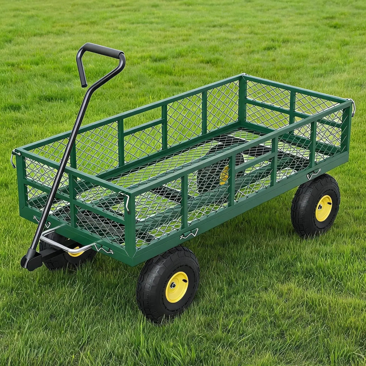 Garvee Steel Folding Garden Cart With Removable Mesh Sides