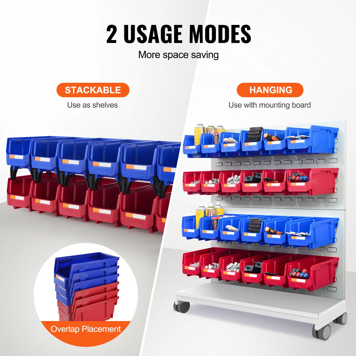 SucceBuy Stackable Plastic Storage Bins For Tools And Supplies