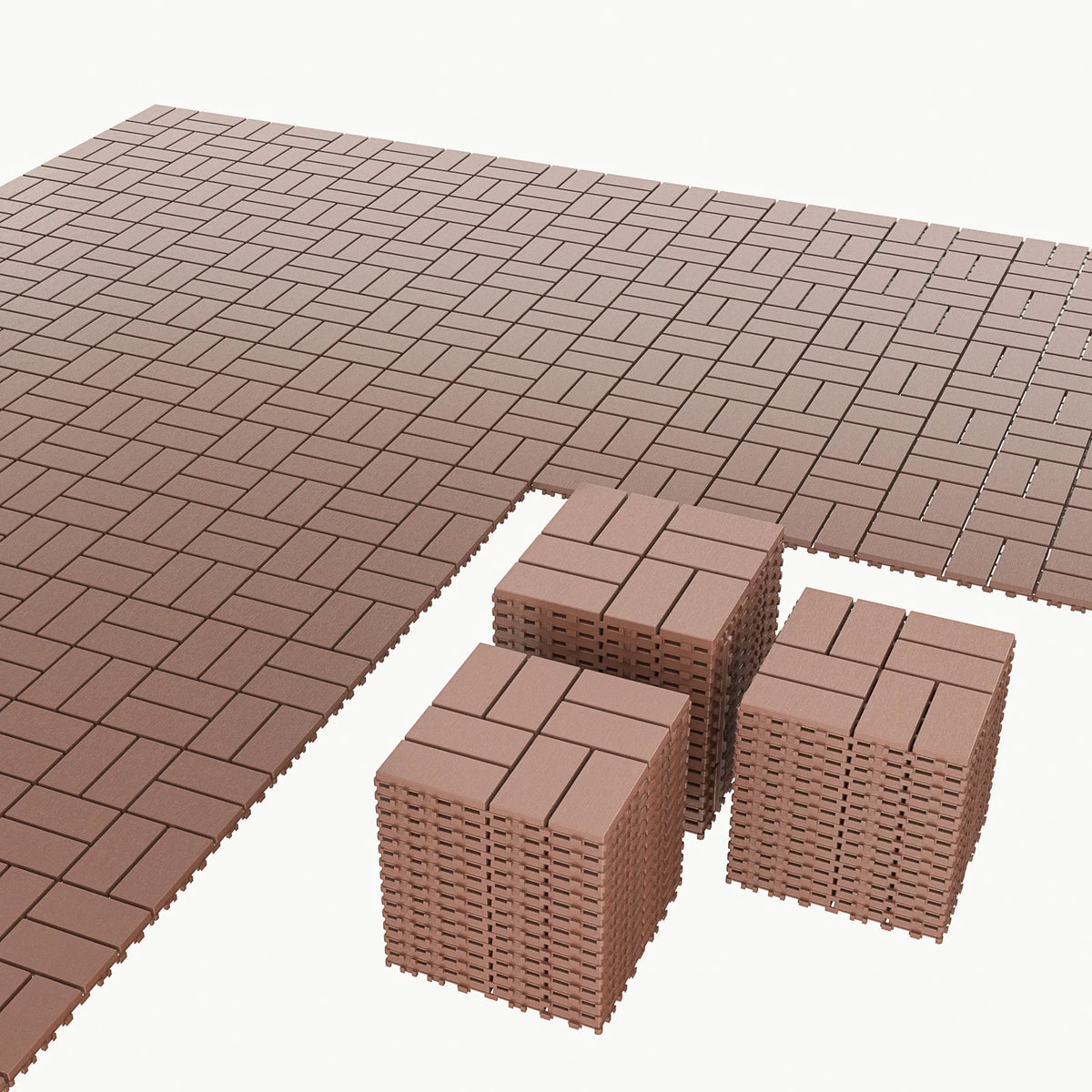 Plastic Interlocking Deck Tiles, 84-Pack, 12 x 12 Inches