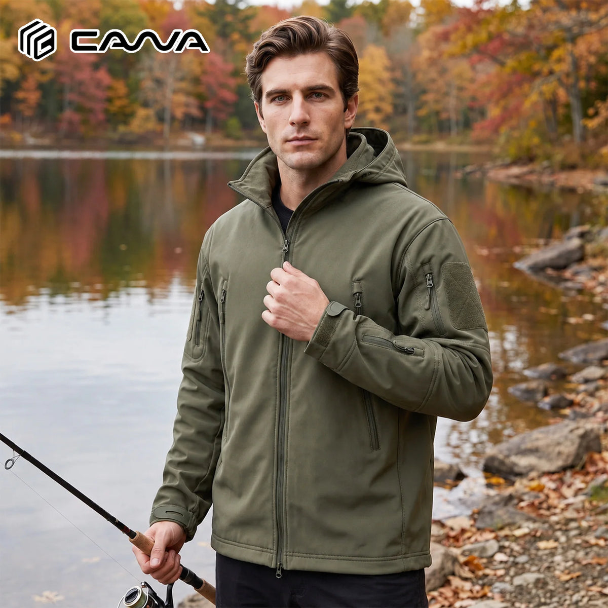 Cavva Men Tactical Softshell Jacket Waterproof Fleece Lined