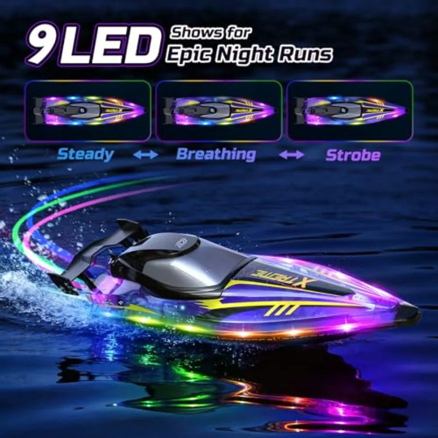 Remote Control Jet Boat For Pools And Lakes With Led Lights